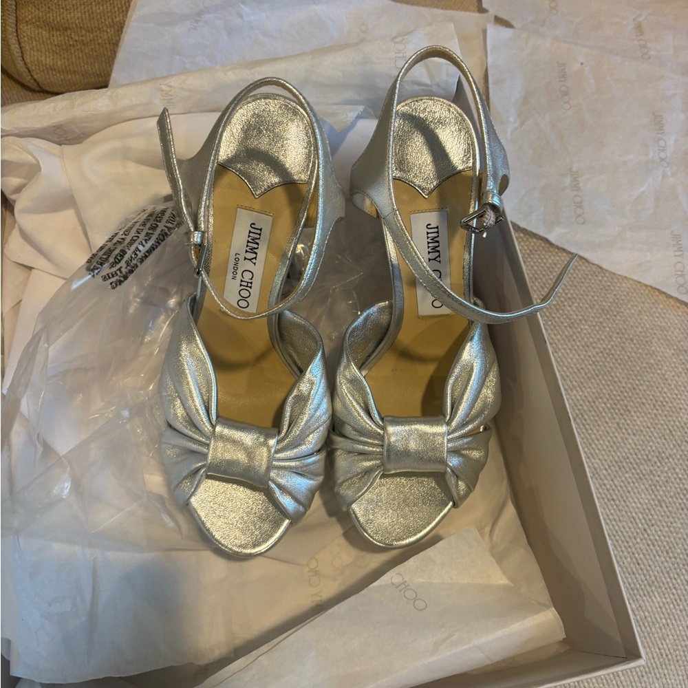 Heloise Jimmy Choo Silver size 8 platform